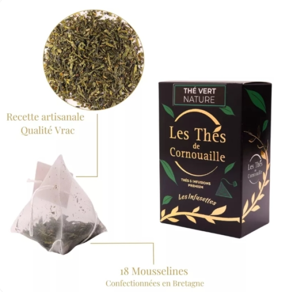 Grüner Sencha Tee Verpackung mit 18 Teebeuteln